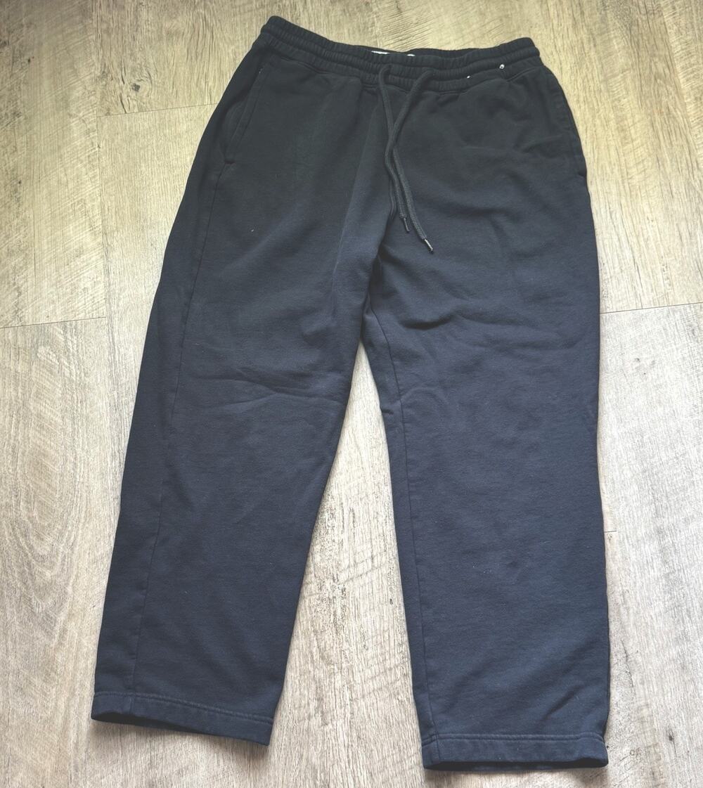 Hollister Mens Sweatpants Size M Black Relaxed Straight Leg Zip Pocket